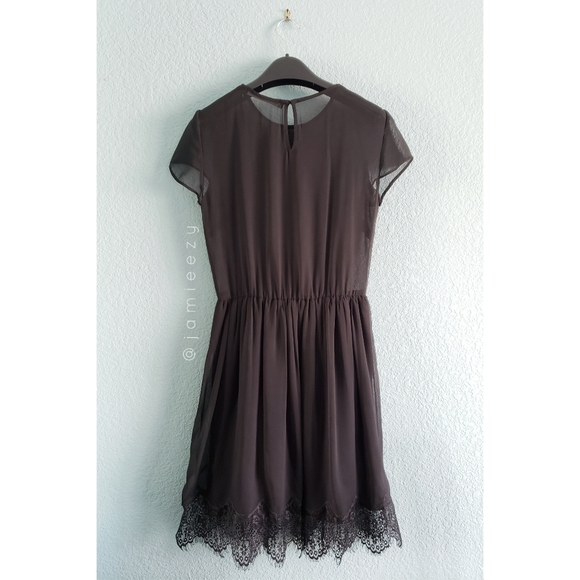 Zara Trafaluc | Lace Hem Sheer Top Shirt Dress - Picture 8 of 8